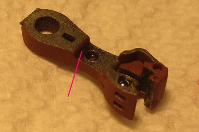 Glue this spot on shank