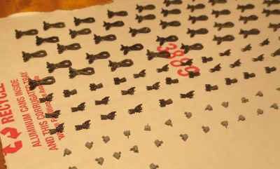 Couplers on cardboard